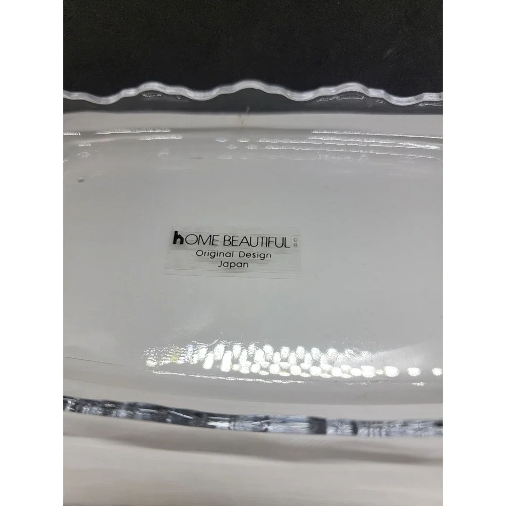 Home Beautiful Crystal Glass Rose Vanity Jewelry Dish with Lid Japan